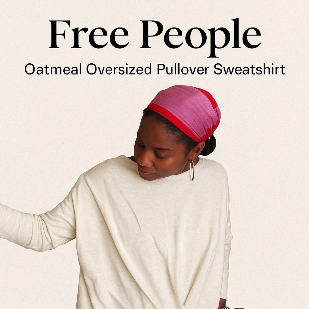 Free People Oatmeal Oversized Pullover Sweatshirt | Cozy Slouchy Fit size M
